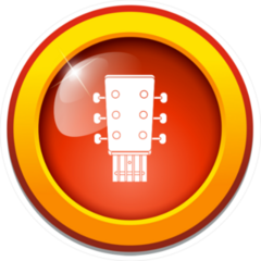 Vector Guitar Button Sticker