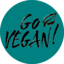 Vector Hand Drawn Calligraphy Go Vegan Sticker 