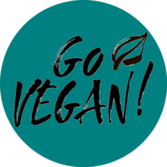 Vector Hand Drawn Calligraphy Go Vegan Sticker 