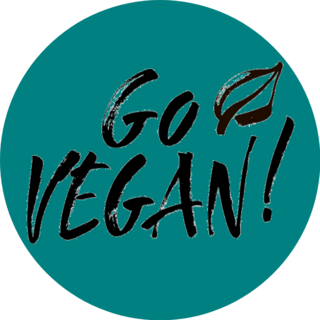 Vector Hand Drawn Calligraphy Go Vegan Sticker 
