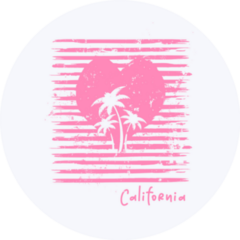 Vector Illustration Love And Surfing In California Sticker