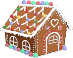 Vector Illustration Of A Gingerbread House Sticker