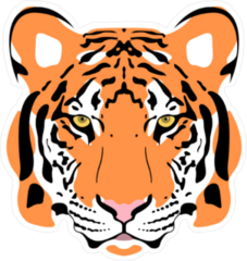 Vector Illustration Of A Tiger Head Sticker