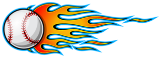 Vector Illustration Of Baseball Softball Ball With Hotrod Flame Shape