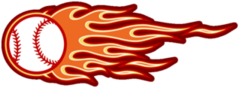 Vector Illustration Of Baseball Softball Ball With Hotrod Flame Shape