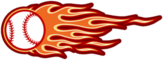 Vector Illustration Of Baseball Softball Ball With Hotrod Flame Shape