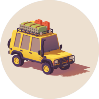 Vector Low Poly Off Road Sticker