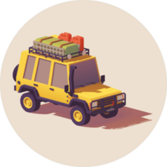 Vector Low Poly Off Road Sticker