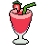 Vector Pixel Art Strawberry Juice Isolated