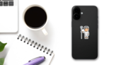 Vector Retro 8-bit Pixel Art Funny Lacrosse Player Sticker on a Phone (New) example