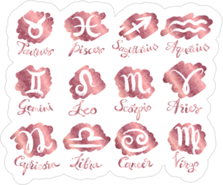 Vector Rose Gold Zodiac Signs Sticker