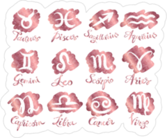 Vector Rose Gold Zodiac Signs Sticker