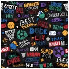 Vector Sketch Basketball Seamless Pattern Sticker