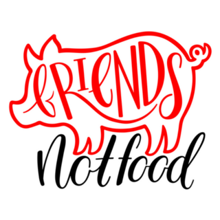 Vegan Calligraphy Friends Not Food Sticker