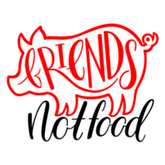 Vegan Calligraphy Friends Not Food Sticker