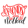 Vegan Calligraphy Friends Not Food Sticker
