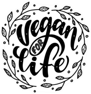 Vegan For Life Monochrome Sticker