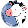 Vegan Friendly Icon With Cute Cow Sticker