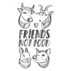 Vegan: Friends, Not Food Watercolor Farm Sticker