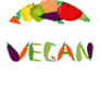 Vegan Lettering Vegetable Sticker