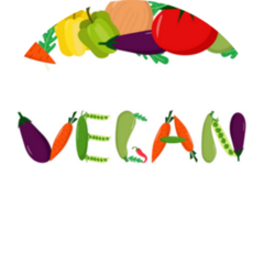 Vegan Lettering Vegetable Sticker