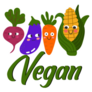 Vegan Lettering With Veggies Sticker 