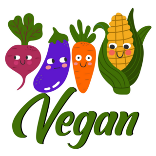 Vegan Lettering With Veggies Sticker 