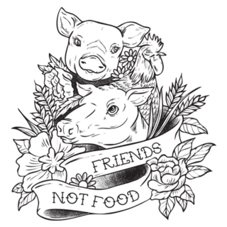 Vegan Tattoo Animals  Are Friends Not Food Sticker