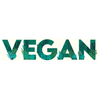 Vegan Typography With Leaves And Plants Sticker