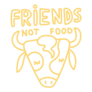 Vegan Yellow Cow Friends Not Food Sticker 