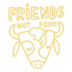 Vegan Yellow Cow Friends Not Food Sticker 