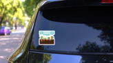 Vegetable Garden Banner Sticker on a Rear Car Window (New) example