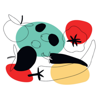 Vegetables Line Drawing Abstract Sticker