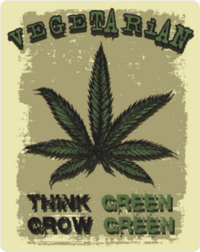 Vegetarian Marijuana Leaf Sticker