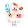 Veggie Gang Illustration Vegan Sticker