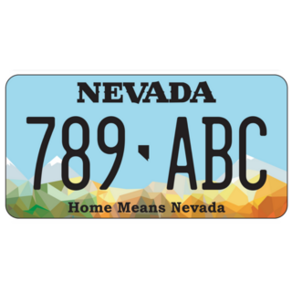 Vehicle Licence Plate Nevada Sticker