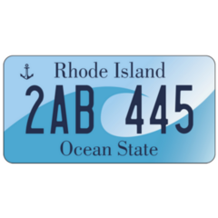 Vehicle Licence Plate Rhode Island Ocean State Illustration Sticker