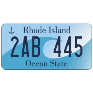 Vehicle Licence Plate Rhode Island Ocean State Illustration Sticker