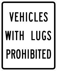 Vehicles With Lugs Prohibited Sticker