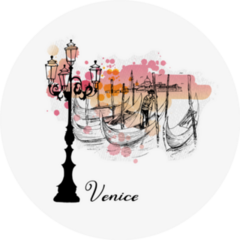 Venice Italy Poster In Watercolor Sticker