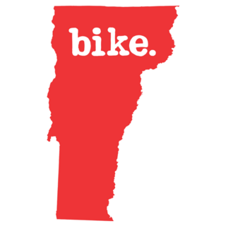 Vermont Bike State Lettering Map Sticker