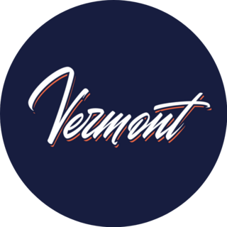 Vermont Brush Lettering  Circle Sticker