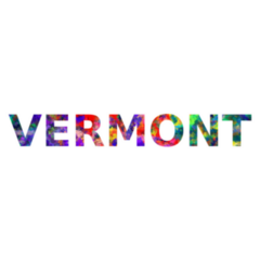 Vermont Colorful Typography Sticker