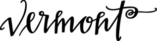 Vermont Curly Script Sticker