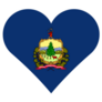 Vermont Flag Heart Shape Sticker