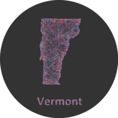 Vermont Line Art Map Sticker