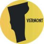 Vermont Map Illustration With Lettering Sticker