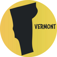 Vermont Map Illustration With Lettering Sticker