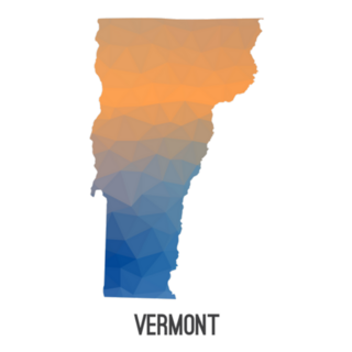 Vermont Map In Geometric Polygonal Mosaic Style Sticker