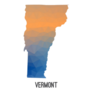 Vermont Map In Geometric Polygonal Mosaic Style Sticker